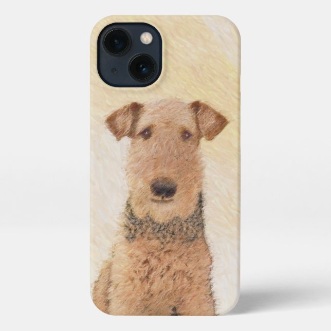Airedale Terrier Painting - Niedliche Kunst iPhone Hülle (Rückseite)