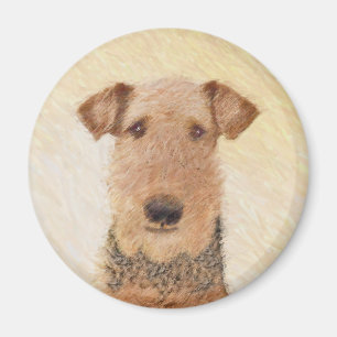 Airedale Terrier Painting - Niedliche Kunst Magnet