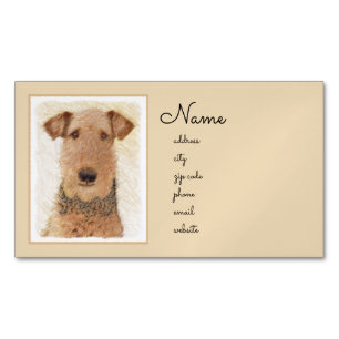 Airedale Terrier Painting - Niedliche Kunst Magnetische Visitenkarte