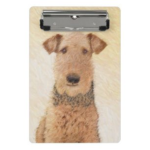 Airedale Terrier Painting - Niedliche Kunst Mini Klemmbrett