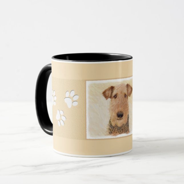 Airedale Terrier Painting - Niedliche Kunst Tasse (Vorderseite Links)