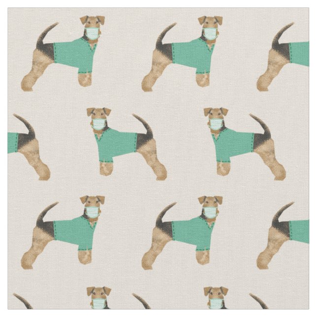 Airedale Terrier panzert Hund Stoff (Nahaufnahme)