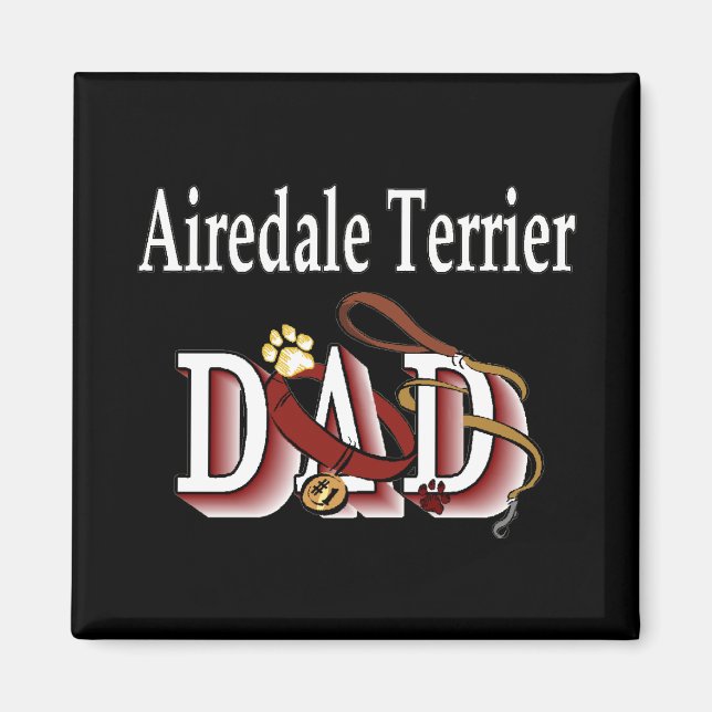 Airedale Terrier Papa Magnet (Devant)