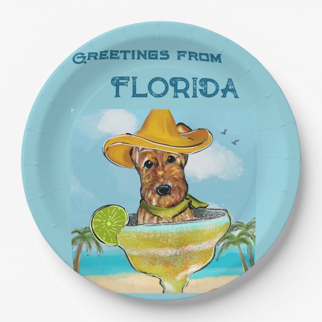 Airedale Terrier Pappteller (Vorderseite)