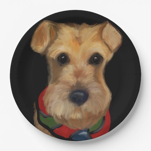 Airedale Terrier Pappteller (Vorderseite)