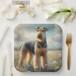 Airedale Terrier Pappteller