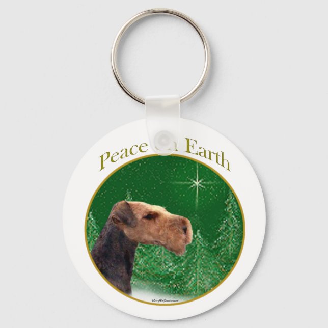 Airedale Terrier Peace Schlüsselanhänger (Vorderseite)