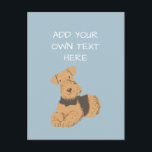 Airedale Terrier Personalisierter Hund Name Postka Postkarte<br><div class="desc">Mit einem niedlichen Airedale Terrier Hundeschema können Sie diese Postkarte mit beliebigen Worten ergänzen! Fügen Sie dem personalisierten Hundeportrait Ihren eigenen Text hinzu - Hundename, eine besondere Begrüßung zum Geburtstag eines Freundes oder Familienmitglieds, Hundefrist, Hundetod, Hundetod, neue Zuhause Gratulationen oder einfach ein lustiges Kunstwerk, das Sie an Ihrer Wand sehen...</div>