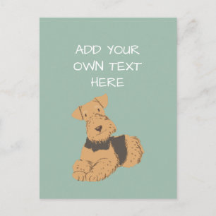 Airedale Terrier Personalisierter Hund Name Postka Postkarte