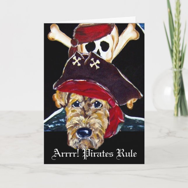 Airedale Terrier Pirate Cards Karte (Vorderseite)