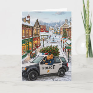 Airedale Terrier Polizei Urlaub Feiertagskarte