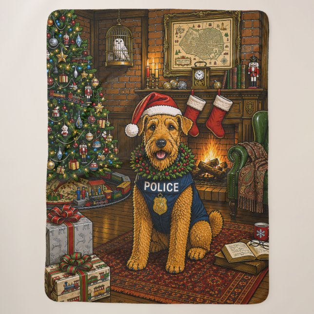 Airedale Terrier Polizei Urlaub Sherpadecke (Vorderseite)