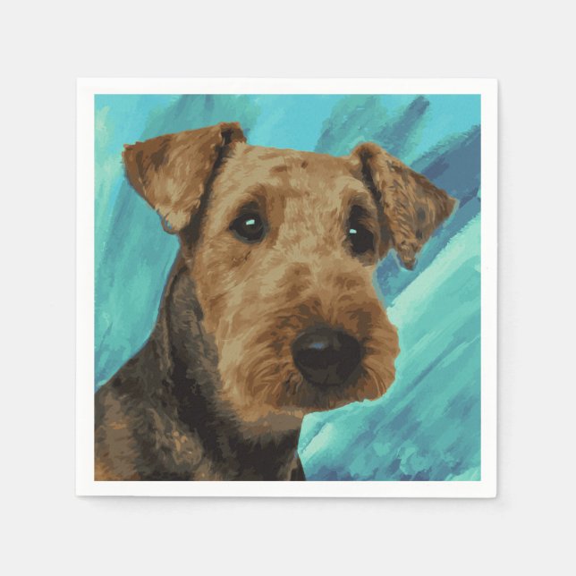 Airedale Terrier Portrait Serviette (Vorderseite)