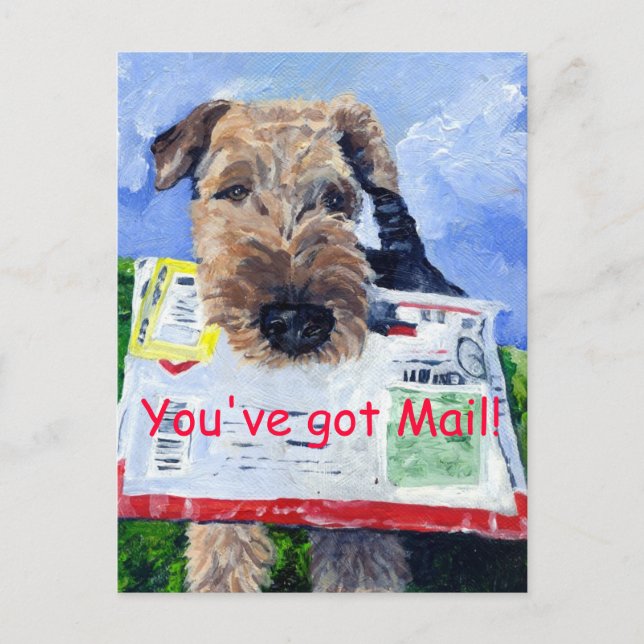 Airedale Terrier Postcard! Postkarte (Vorderseite)