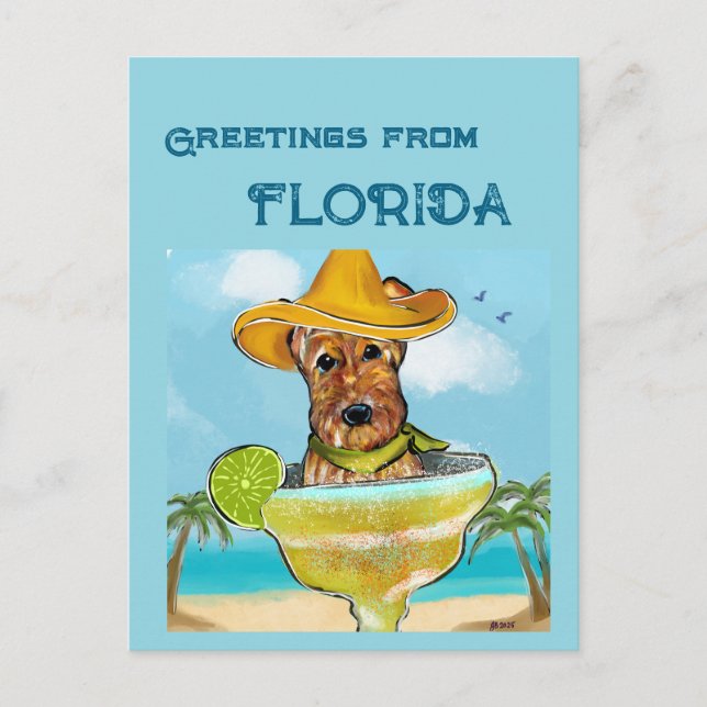 Airedale Terrier Postkarte (Vorderseite)