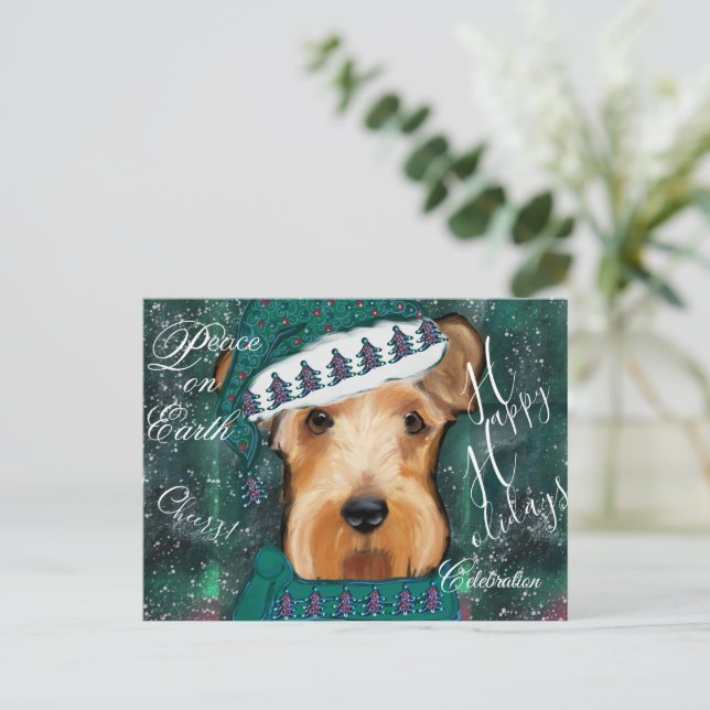 Airedale Terrier  Postkarte (Stehend Vorderseite)