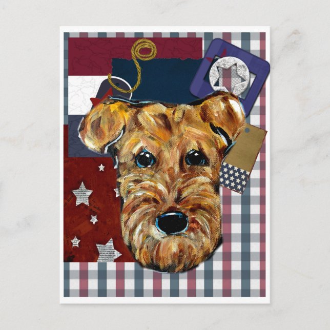 AIREDALE TERRIER POSTKARTE (Vorderseite)