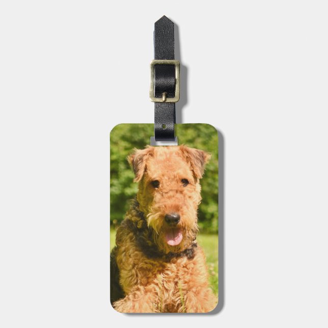 Airedale Terrier Puppy Dog Gepäckanhänger (Vorderseite vertikal)