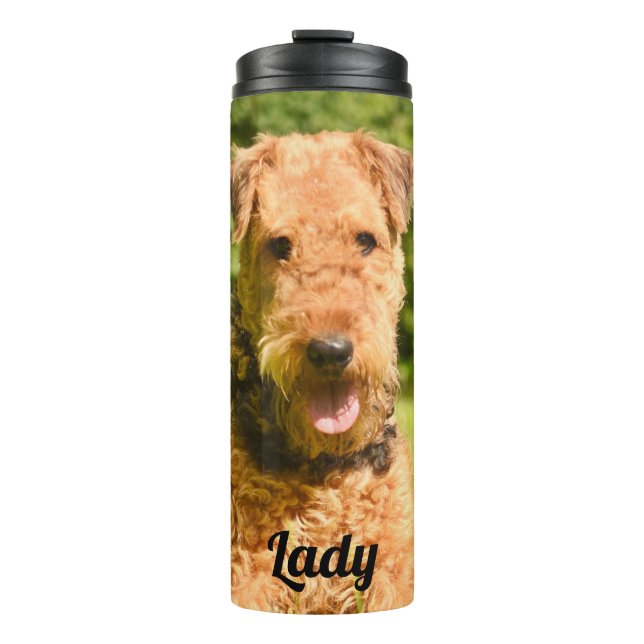 Airedale Terrier Puppy Dog Thermosbecher (Vorderseite)