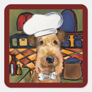 Airedale Terrier Quadratischer Aufkleber