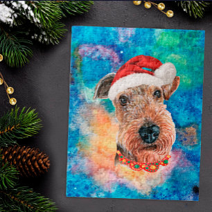 Airedale Terrier Rasse Hund Weihnachten