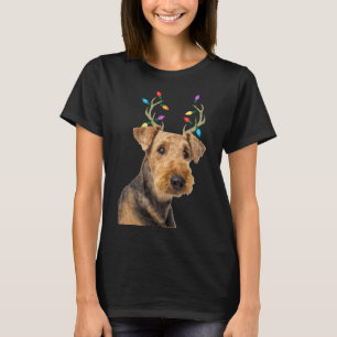 Airedale Terrier Reindeer Christmas Dog T-Shirt
