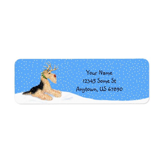 Airedale Terrier Reindeer Labels (Vorne)