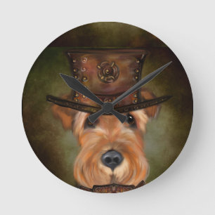 Airedale Terrier Runde Wanduhr