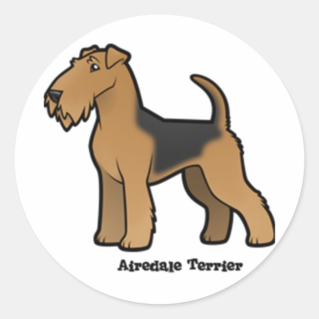 airedale Terrier Runder Aufkleber (Vorderseite)