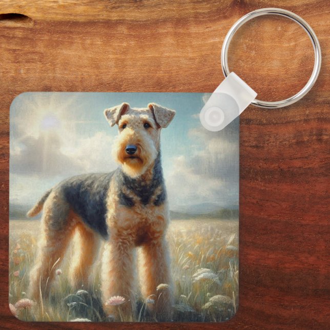 Airedale Terrier Schlüsselanhänger (Rückseite)