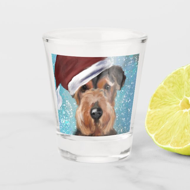 AIREDALE TERRIER SCHNAPSGLAS (Vorderseite)