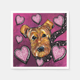 AIREDALE TERRIER SERVIETTE