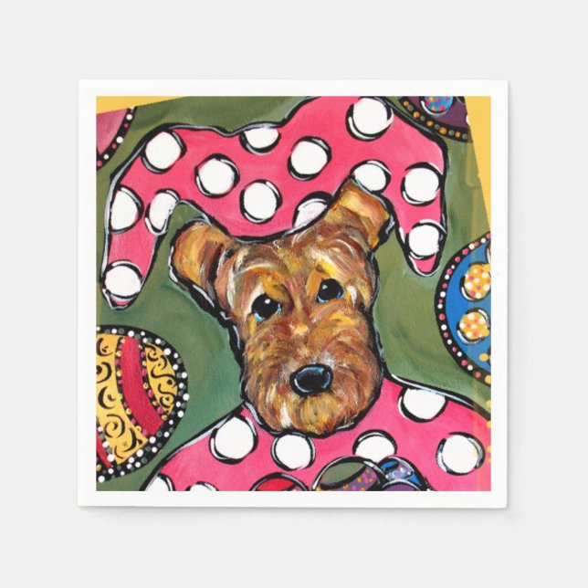 AIREDALE TERRIER SERVIETTE (Vorderseite)