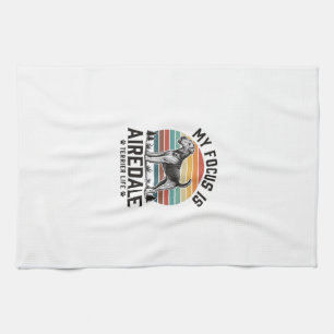 Airedale Terrier-Shirt Vintage-Hundefan Grafik_1 Geschirrtuch