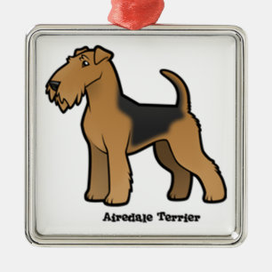 airedale Terrier Silbernes Ornament