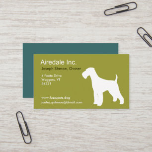 Airedale Terrier Silhouette Custom Dog Rasse Visitenkarte