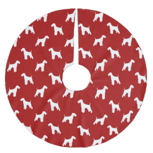 Airedale Terrier Silhouetten Muster Polyester Weihnachtsbaumdecke