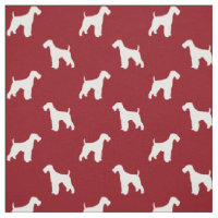 Airedale Terrier Silhouetten Muster rot und weiß