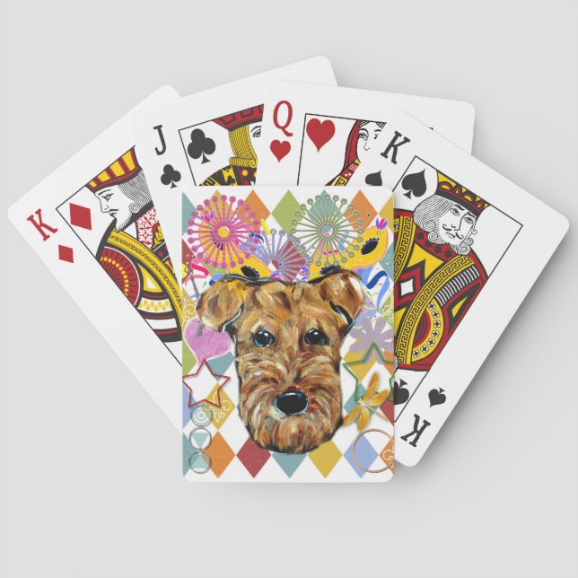 AIREDALE TERRIER SPIELKARTEN (Rückseite)