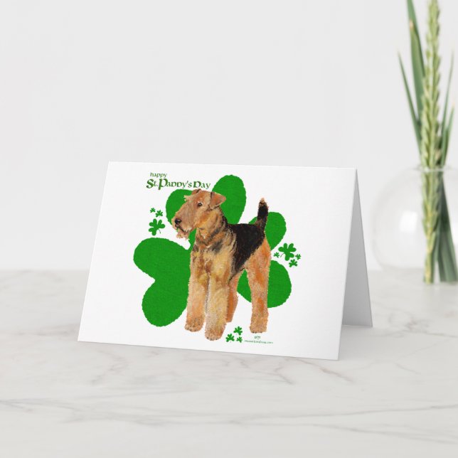 Airedale Terrier St Paddy Karte (Vorderseite)