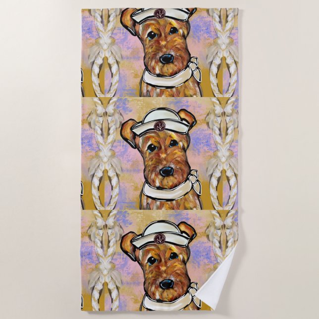 AIREDALE TERRIER STRANDTUCH (Vorderseite)