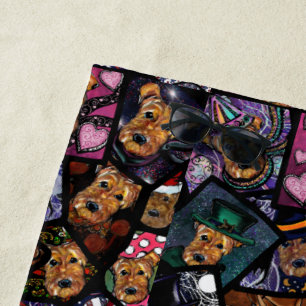 AIREDALE TERRIER STRANDTUCH