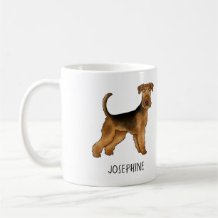Airedale Terrier Süßer Cartoon-Hund mit individuel Kaffeetasse