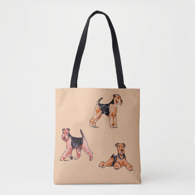 Airedale-Terrier-Taschen-Tasche Tasche (Vorderseite)