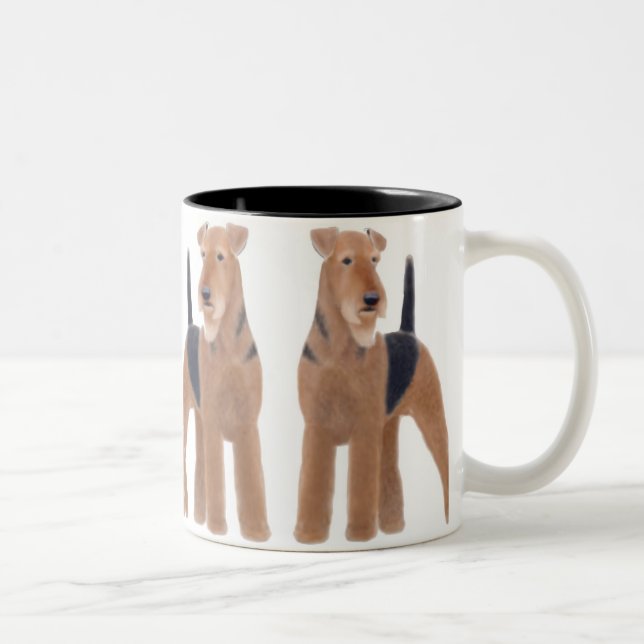 Airedale-Terrier-Tasse Zweifarbige Tasse (Rechts)