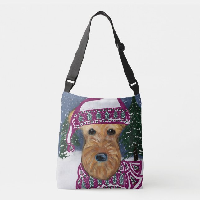 AIREDALE TERRIER TRAGETASCHEN MIT LANGEN TRÄGERN (Vorderseite)
