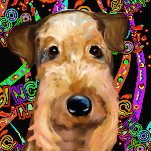 AIREDALE TERRIER TRAGETASCHEN MIT LANGEN TRÄGERN