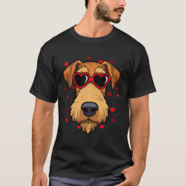 Airedale Terrier Valentine Niedliches Herz T-Shirt