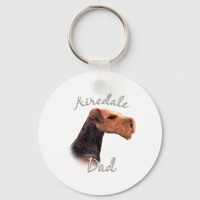 Airedale Terrier Vater 2 Schlüsselanhänger (Vorderseite)