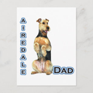Airedale Terrier Vater 4 Postkarte